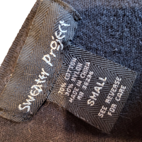 Sweater Project Cropped Puff Sleeve Cardigan Black Small - Picture 4 of 4